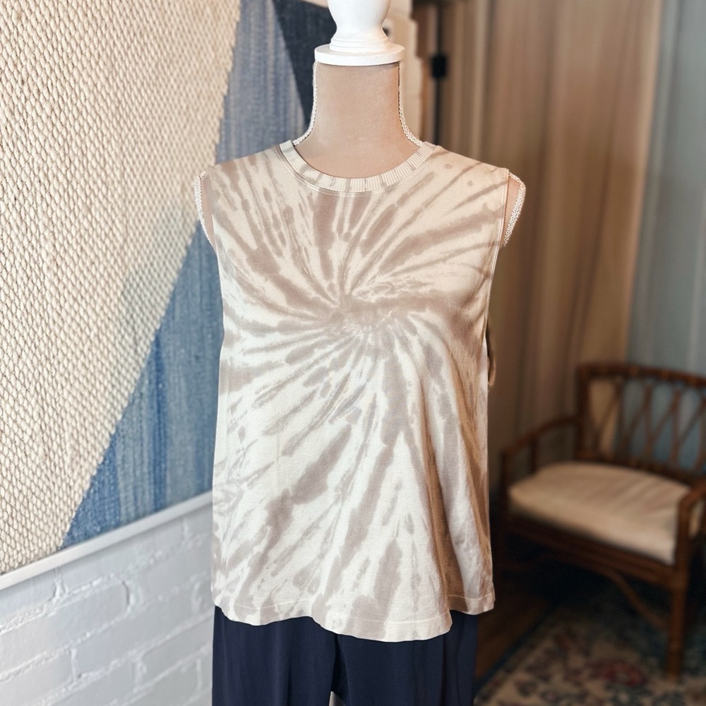 Sage Collective Buttery Soft Neutral Tie Dye Tank Top